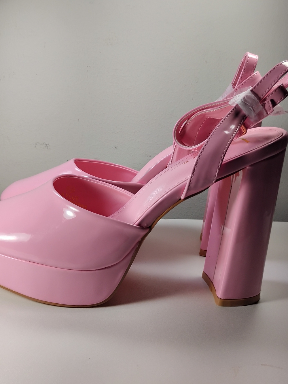 Lulus Women’s Pink Platform Block Heel Ankle Strap Pumps Size 8.5 New - Picture 9 of 12